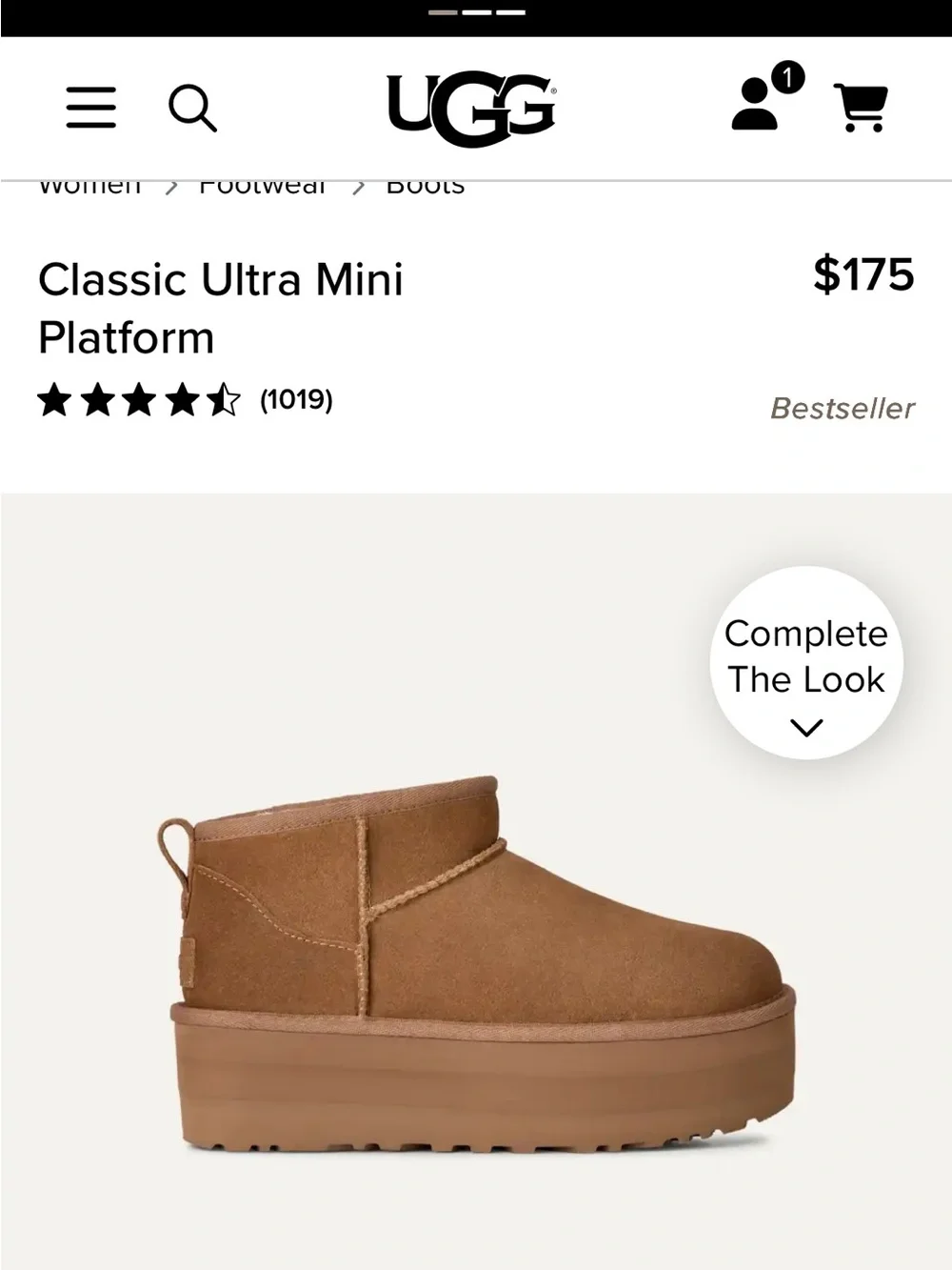 UGG Chestnut Suede Shearling Short Boots